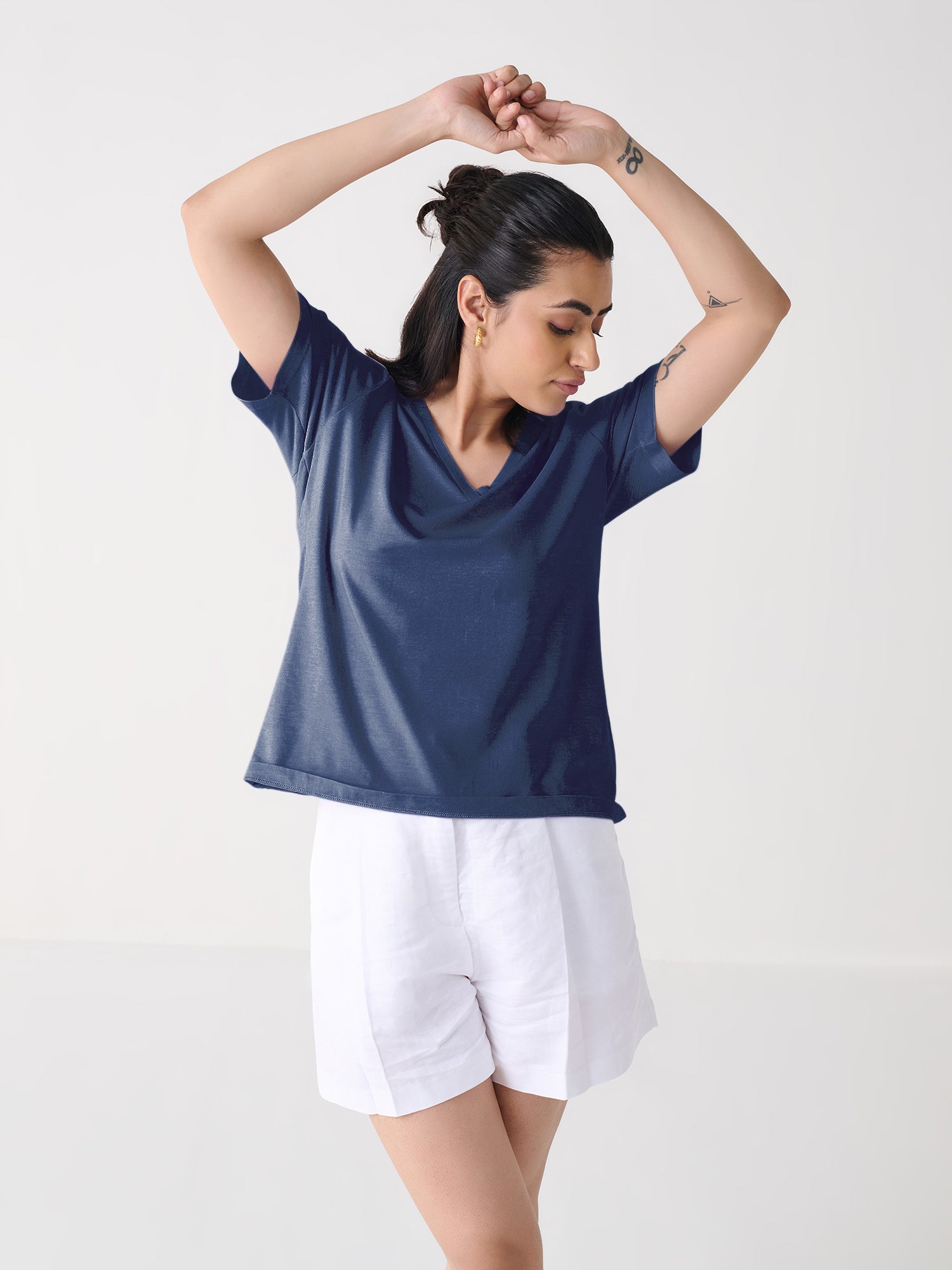 V Neck Short Sleeve