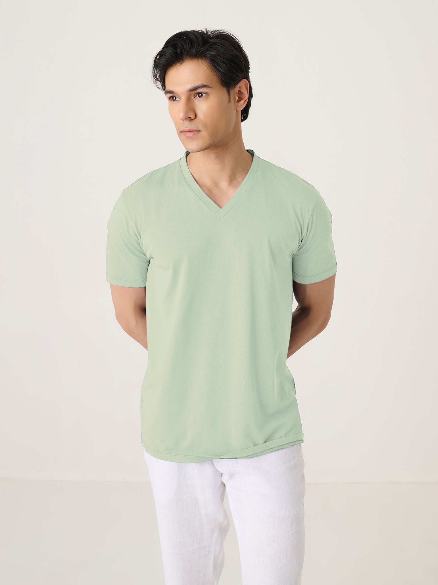 V Neck Short Sleeve