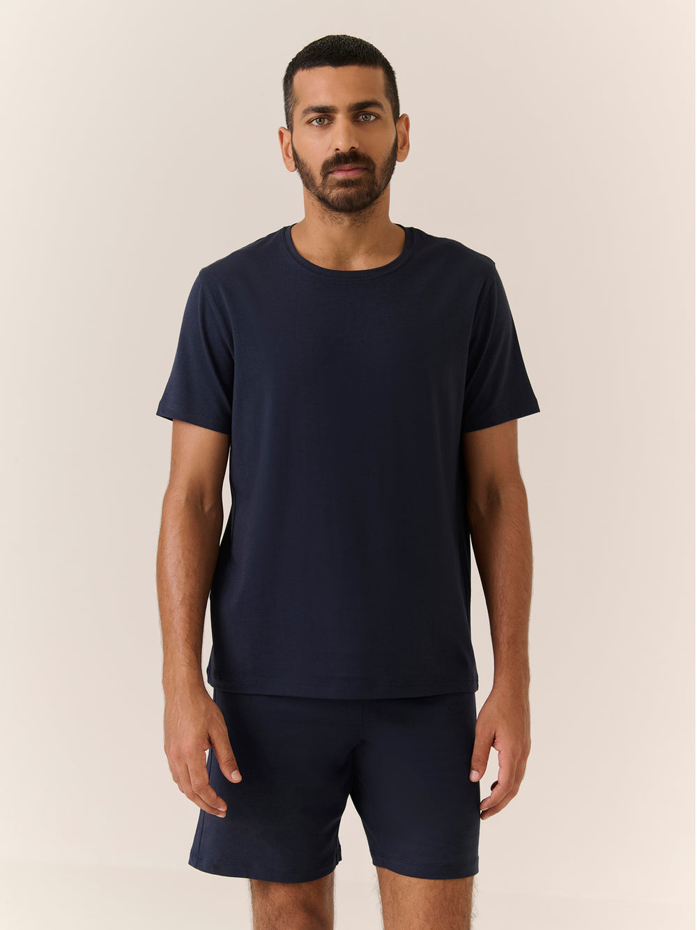 Sleep Tee - Short Sleeve in Navy - front view on model