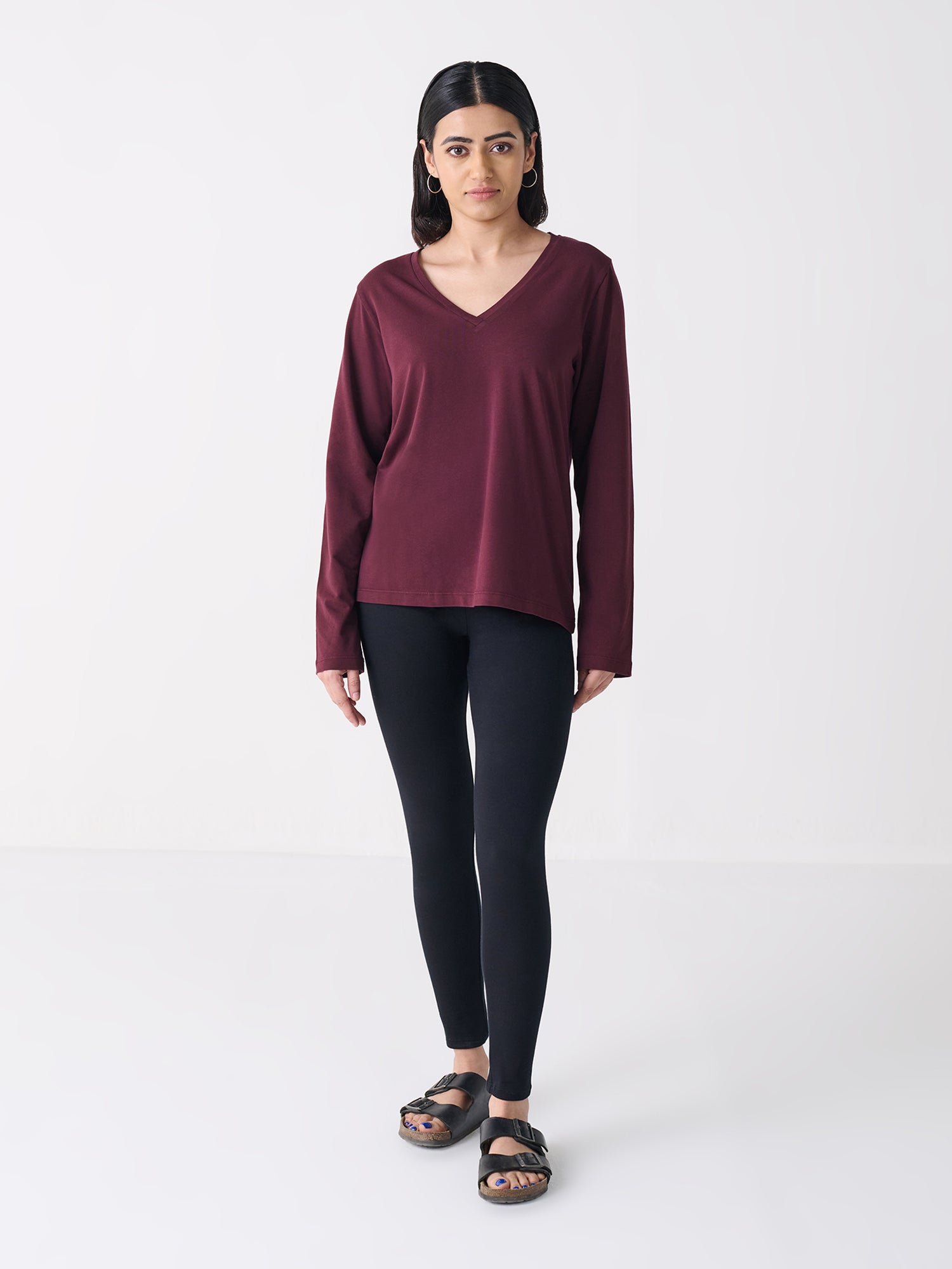 V Neck Long Sleeve