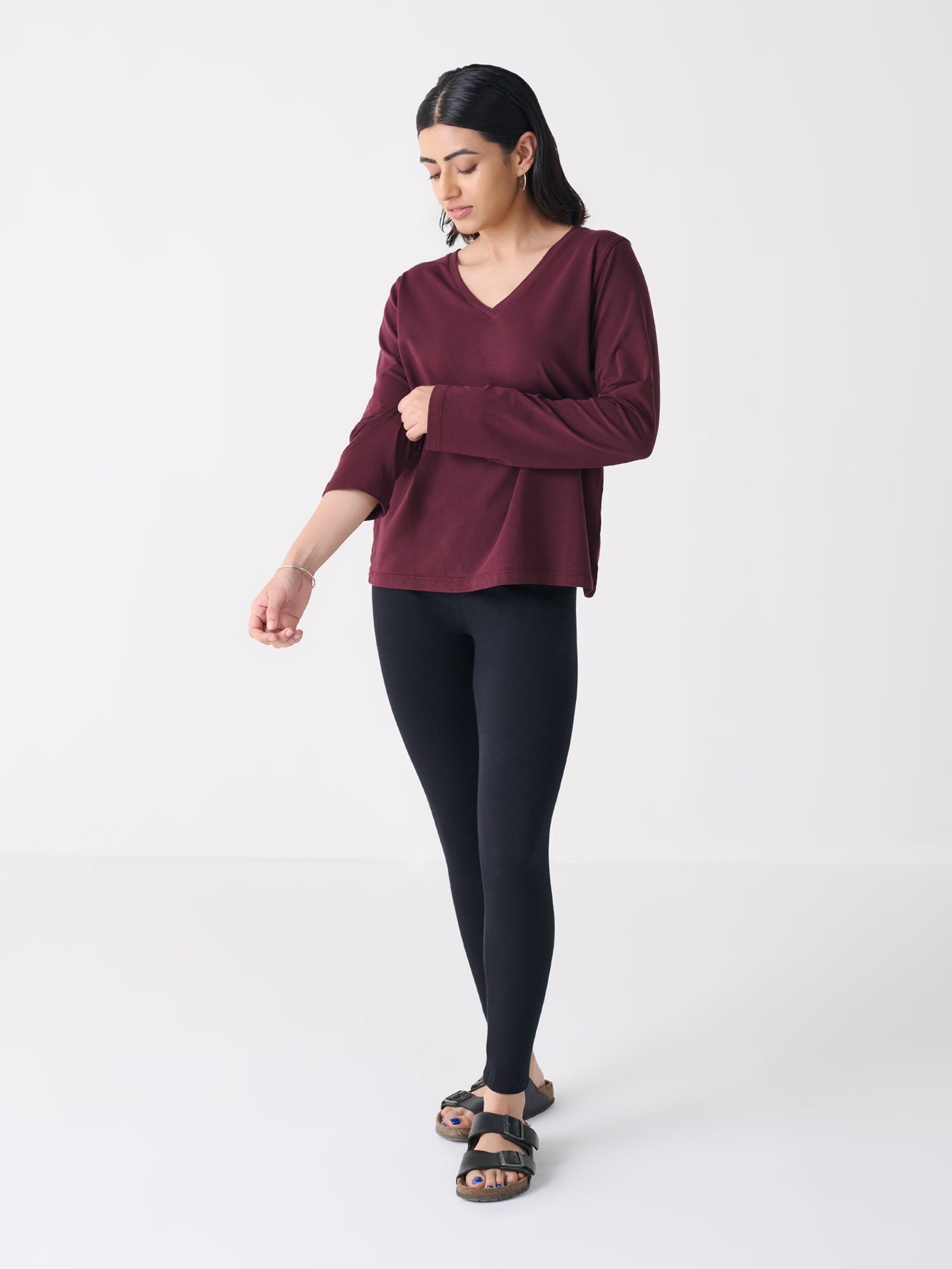 V Neck Long Sleeve