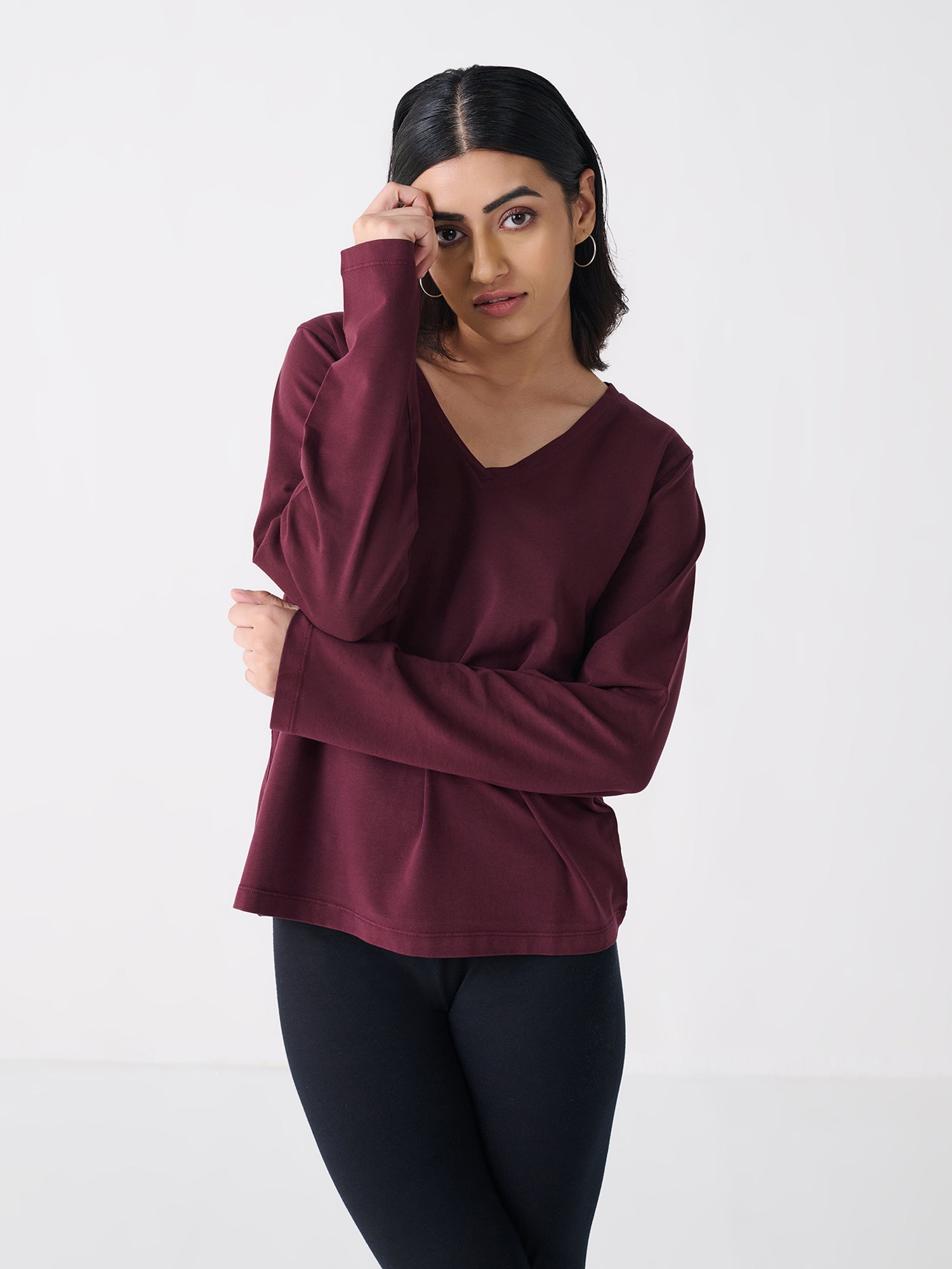 V Neck Long Sleeve