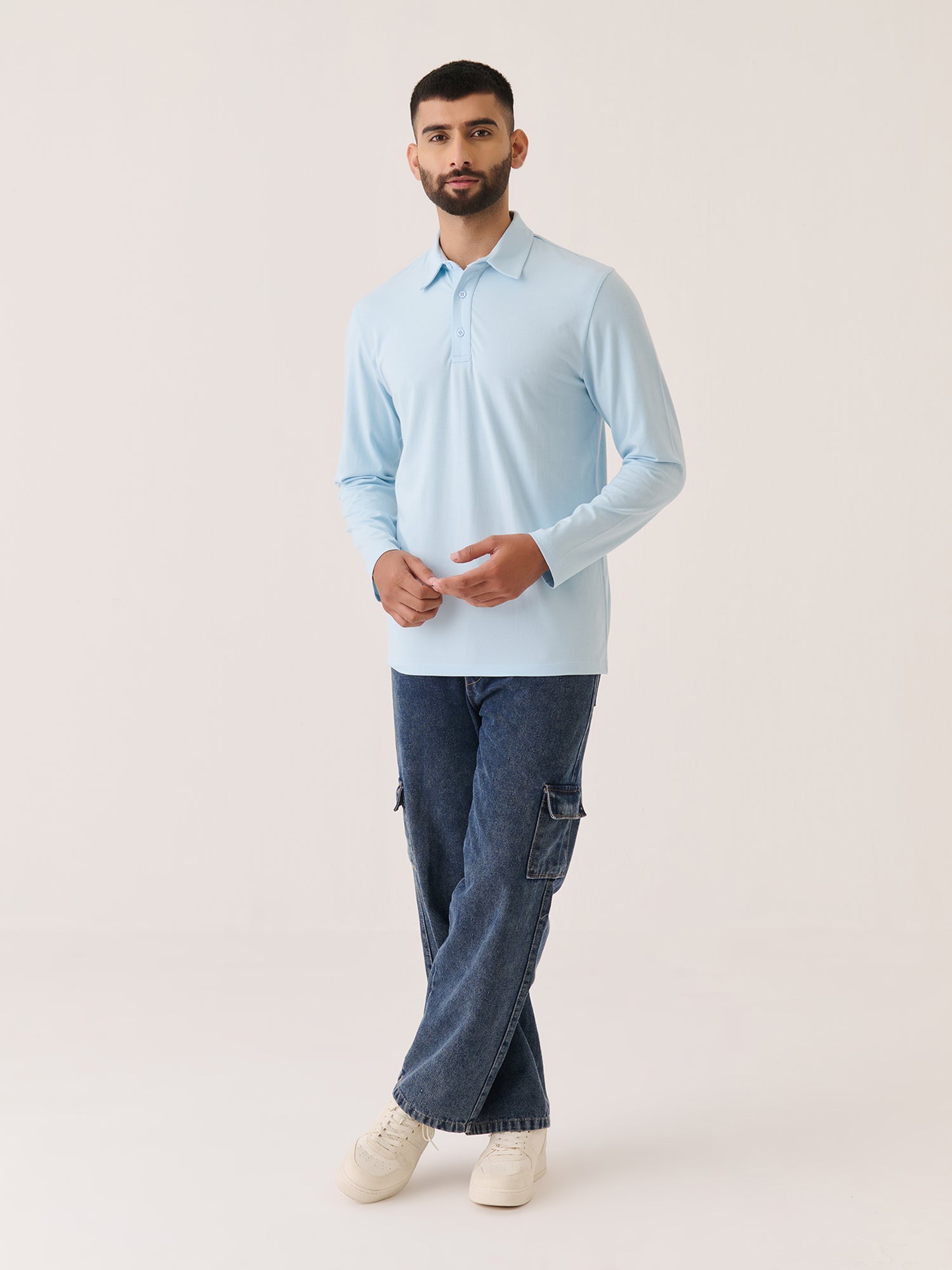 Long Sleeve Polo - Slim Fit Stretch