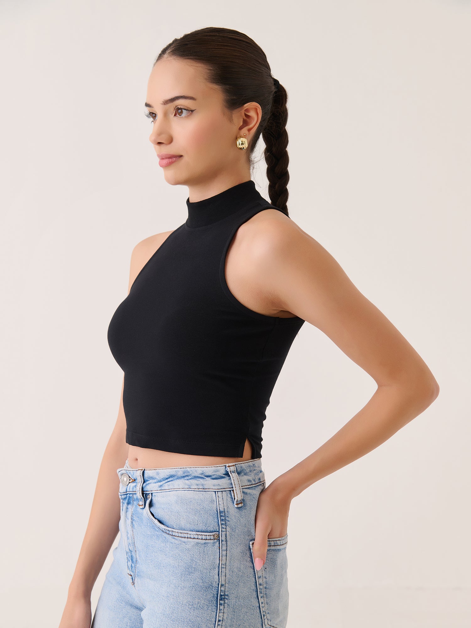 High Neck Cropped Tank