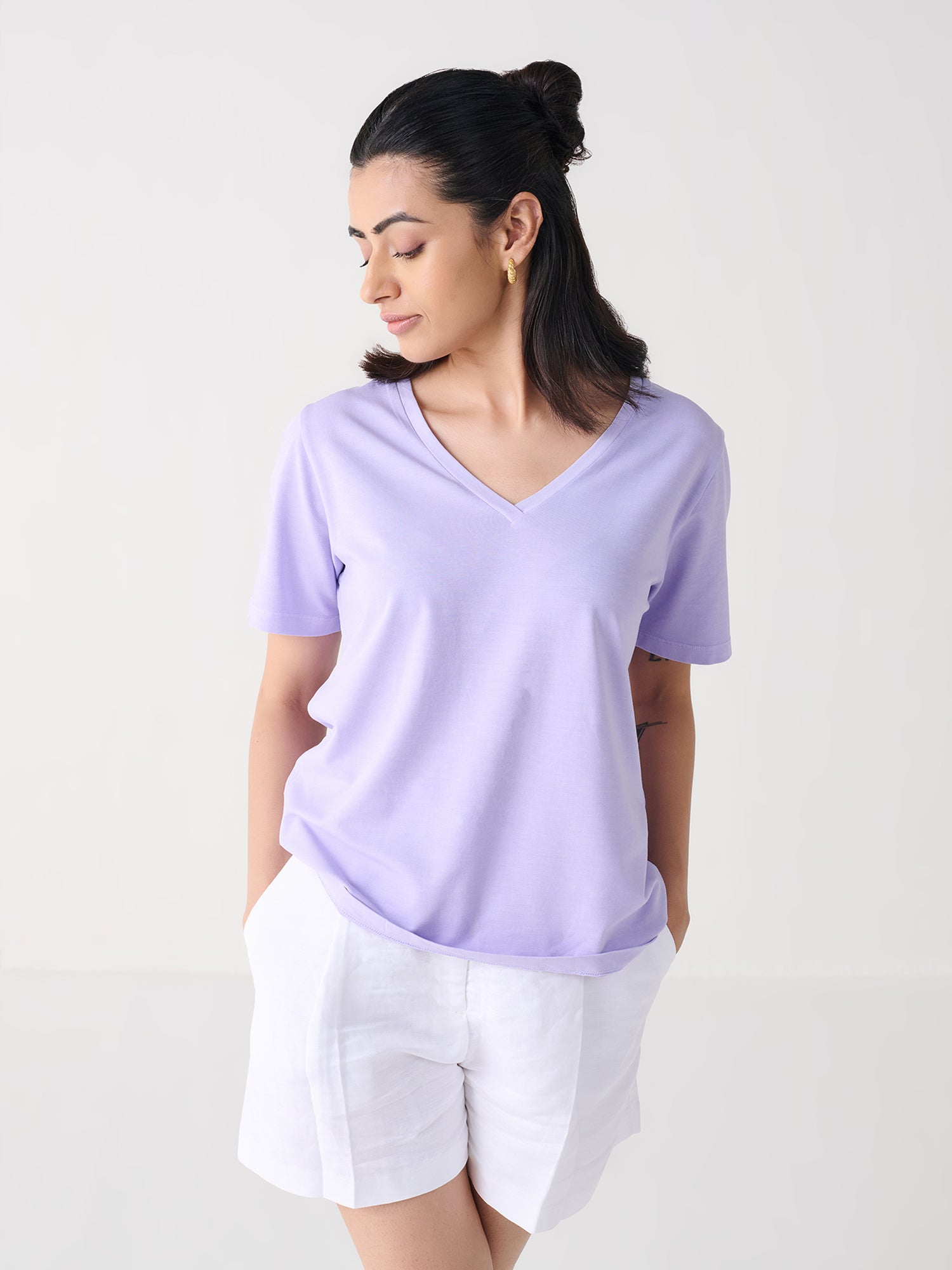 V Neck Short Sleeve