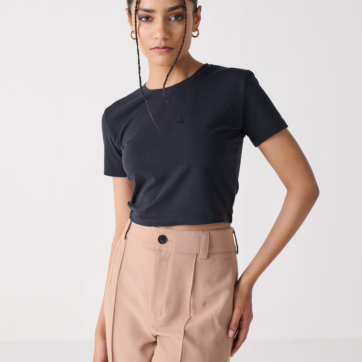 Short Sleeve Crop Black