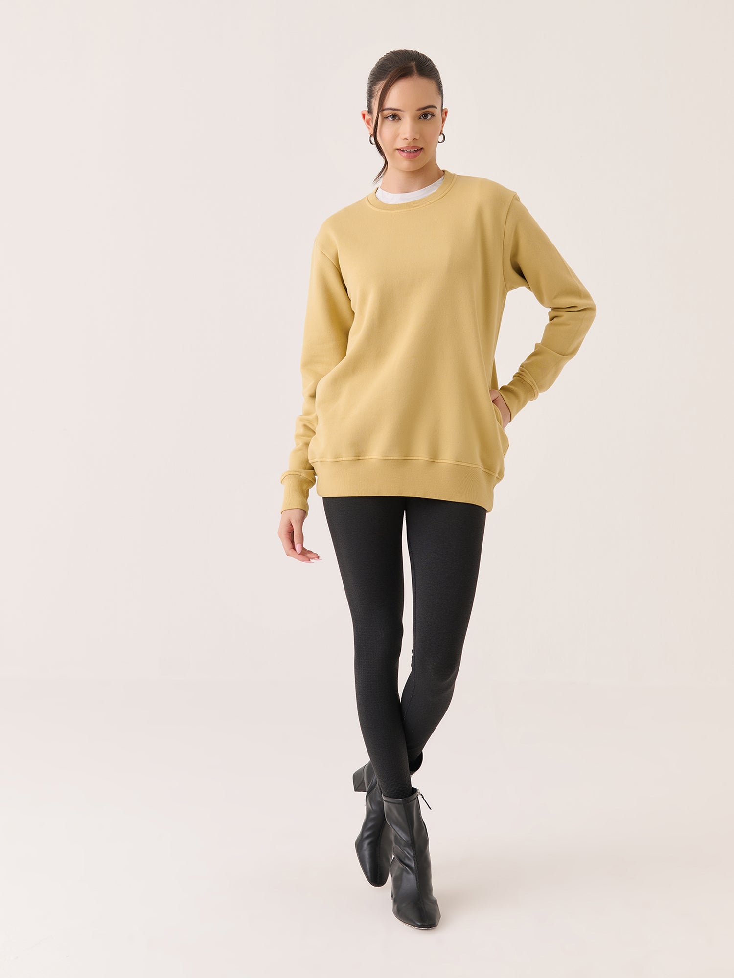 Crew Neck Long Sweatshirt