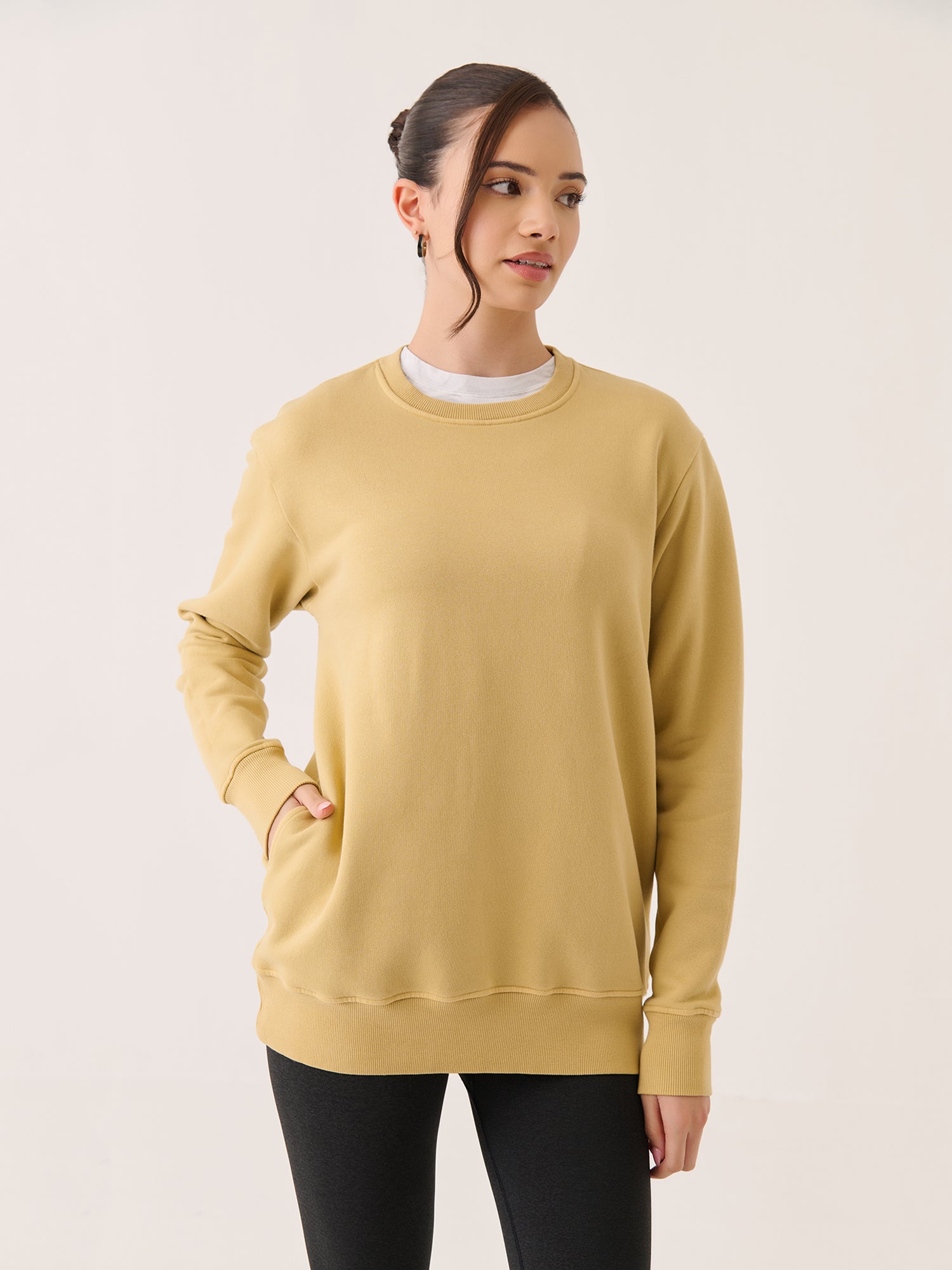 Crew Neck Long Sweatshirt