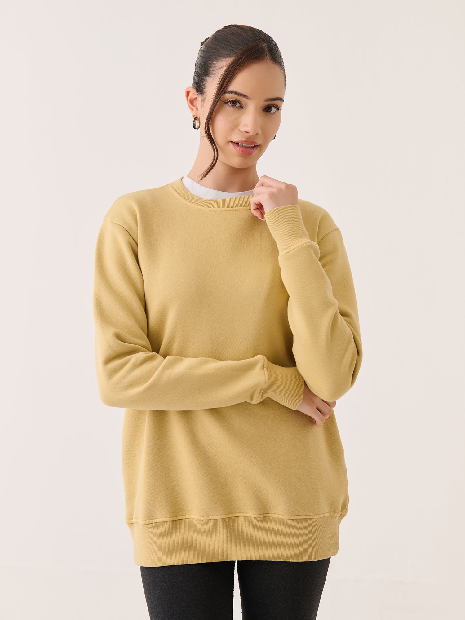 Crew Neck Long Sweatshirt