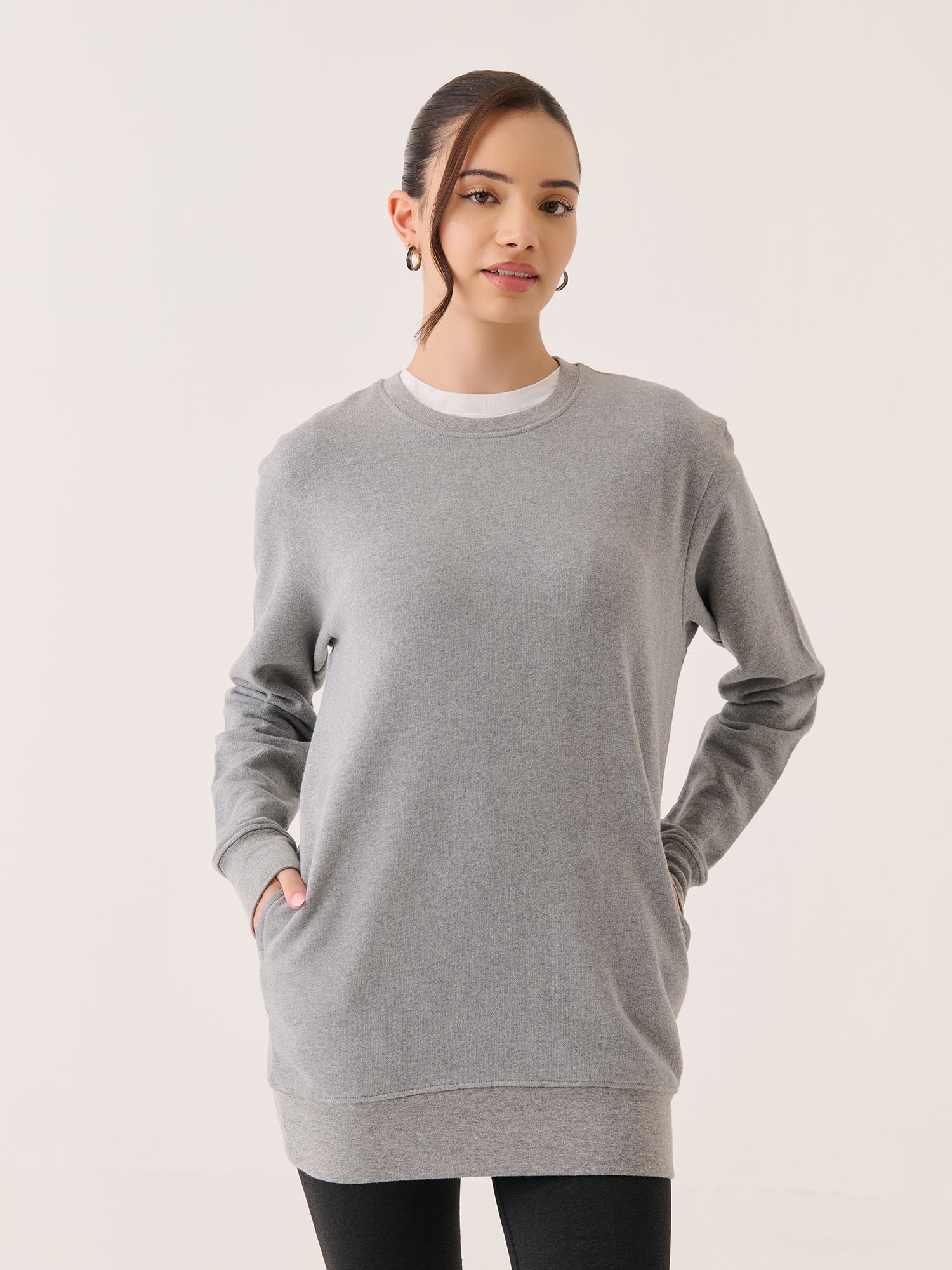 Crew Neck Long Sweatshirt