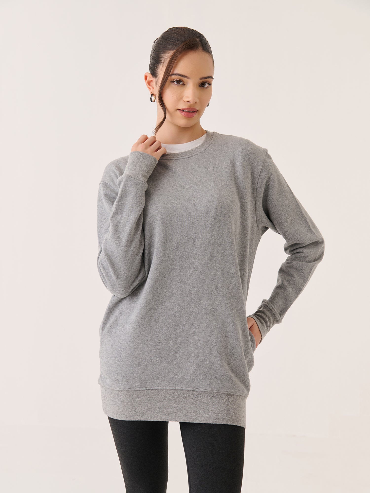 Crew Neck Long Sweatshirt