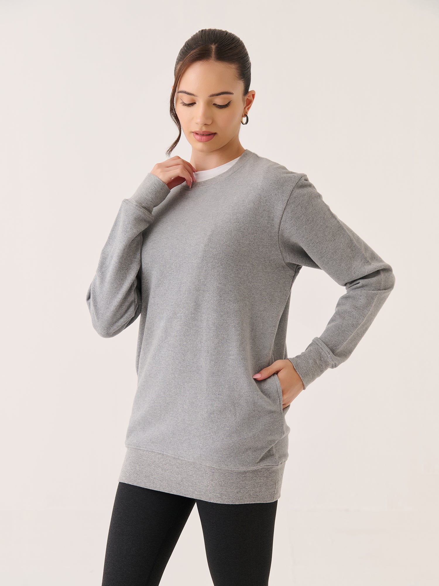 Crew Neck Long Sweatshirt