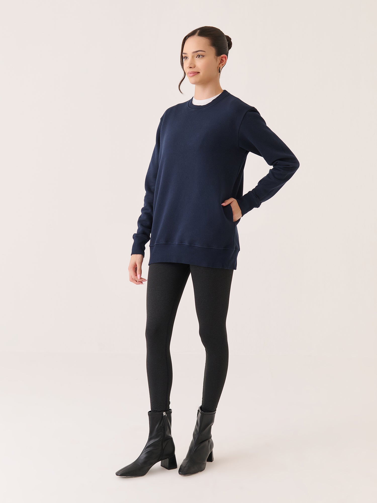 Crew Neck Long Sweatshirt