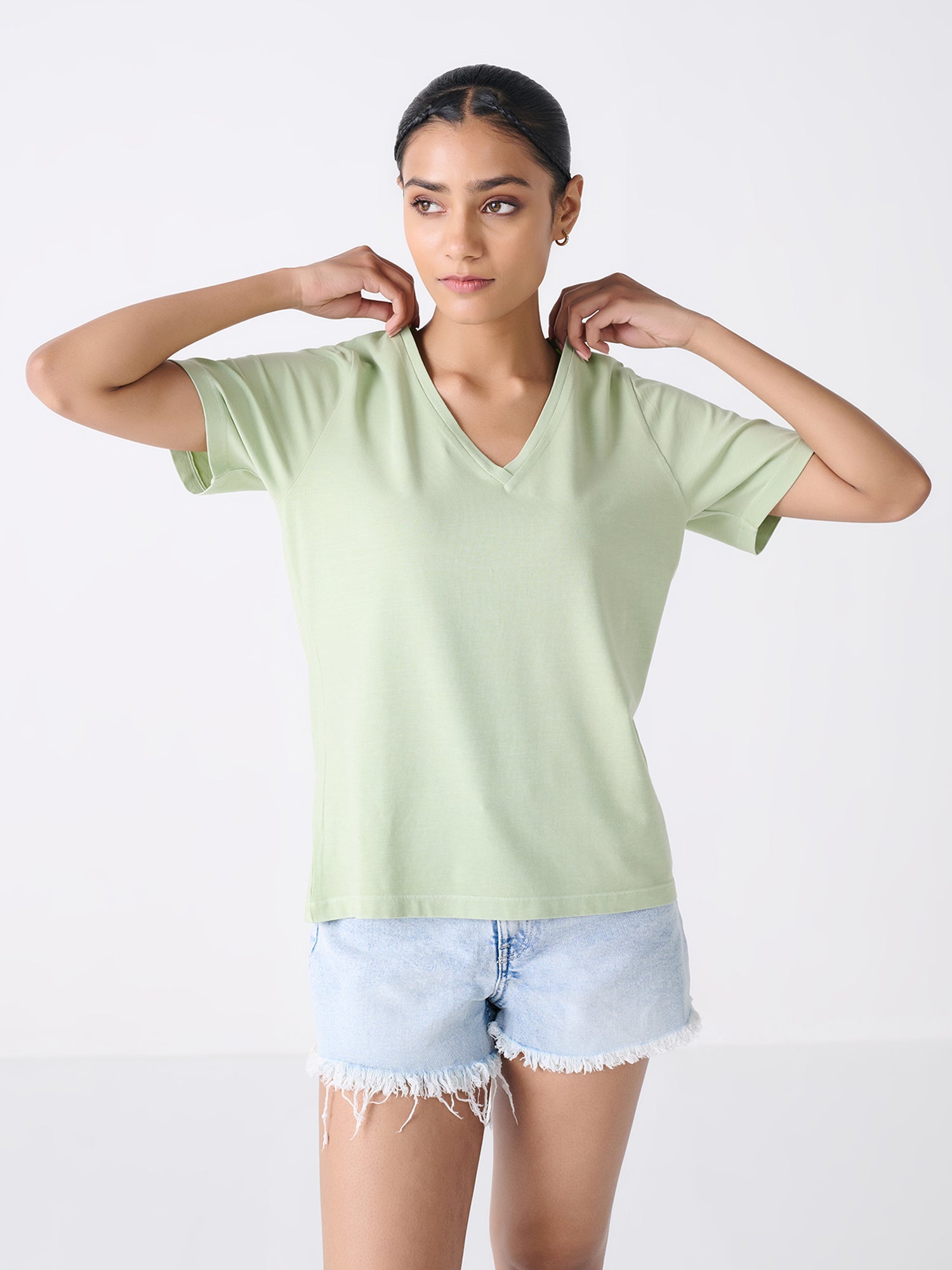 V Neck Short Sleeve