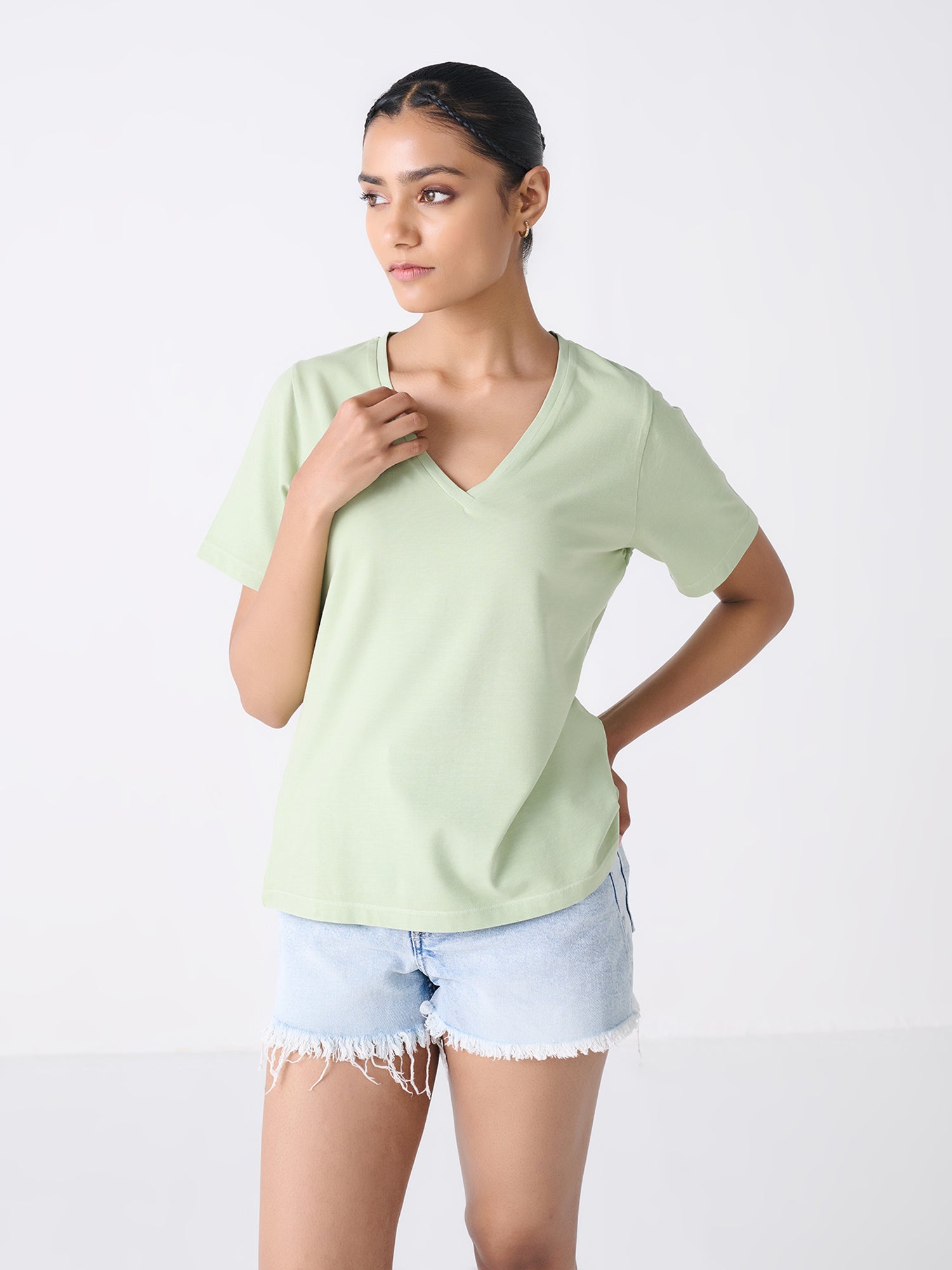 V Neck Short Sleeve