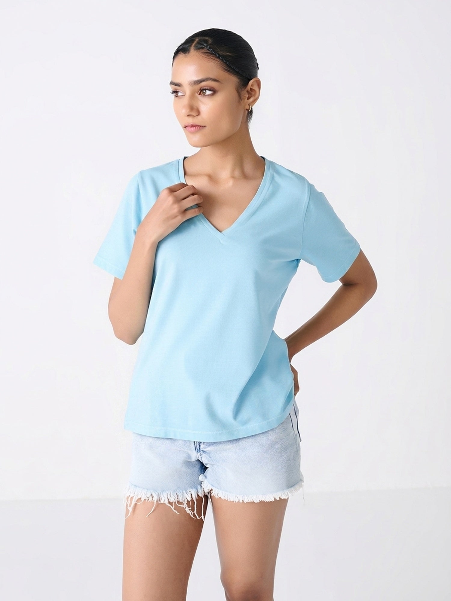 V Neck Short Sleeve