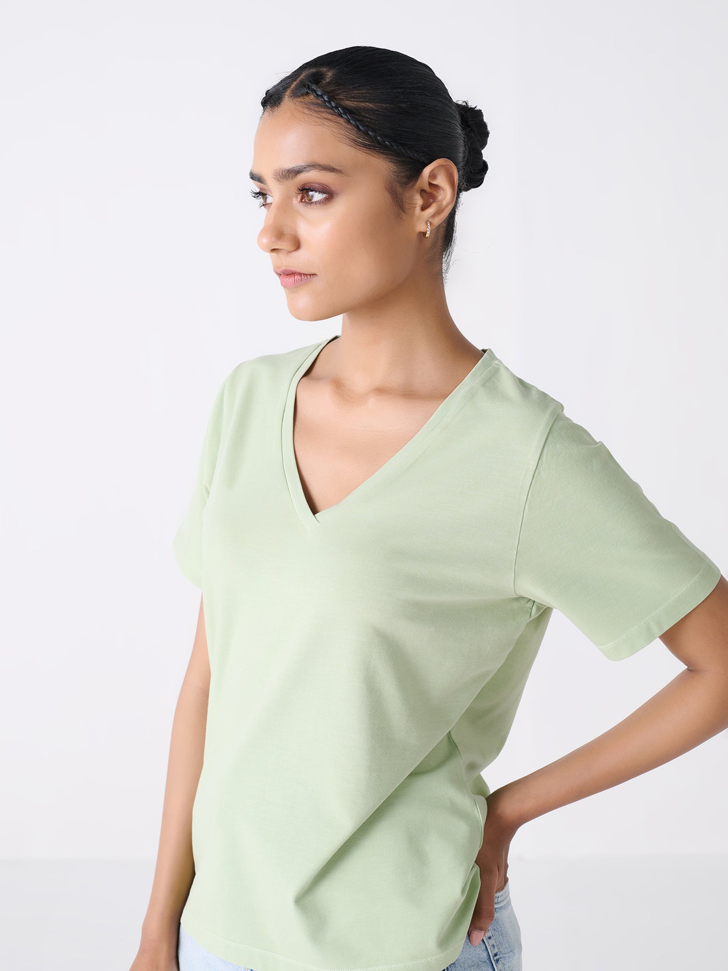 V Neck Short Sleeve