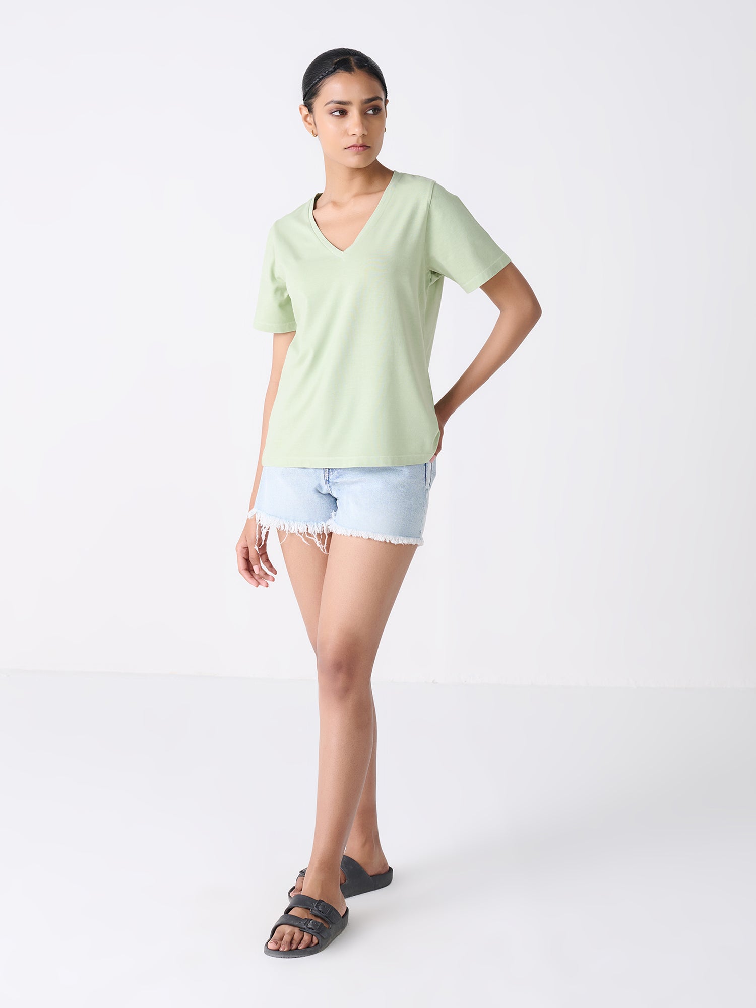 V Neck Short Sleeve