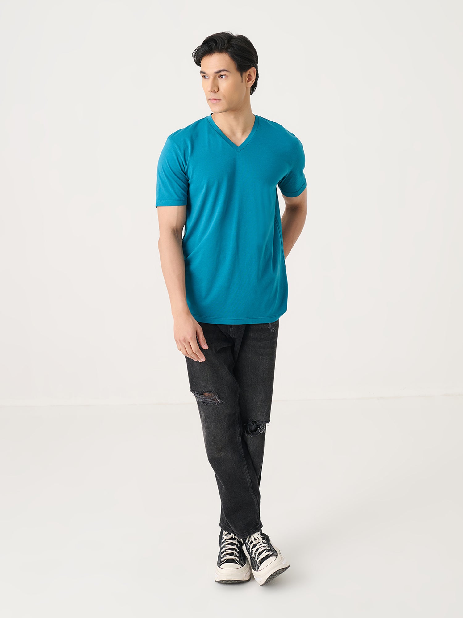 V Neck Short Sleeve