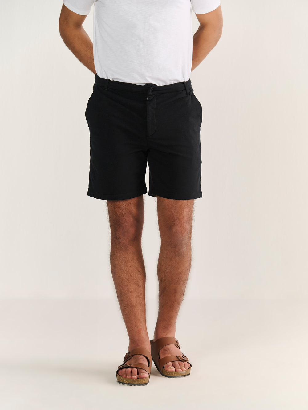 All Day Shorts in Black - front view on model