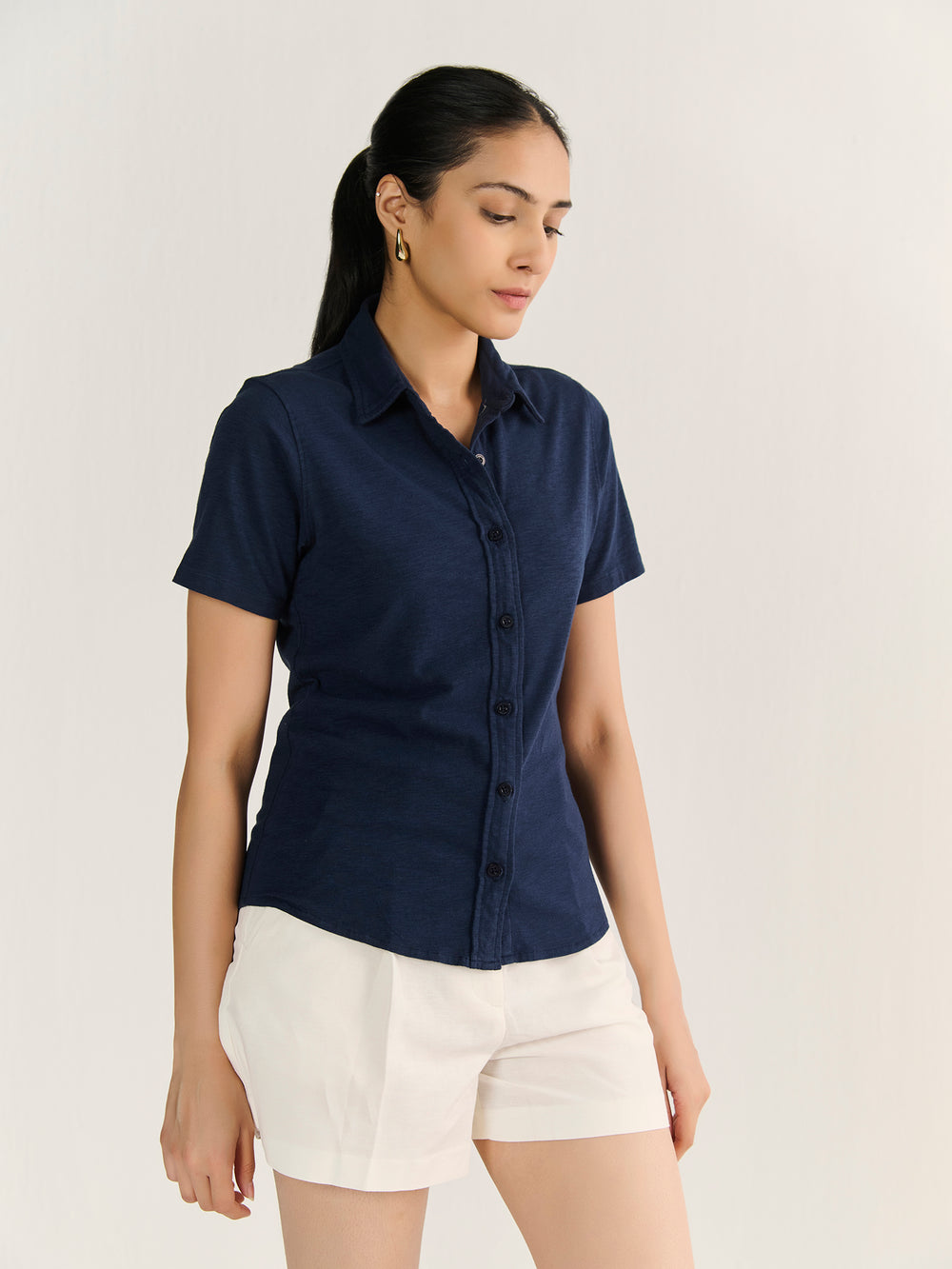 Camelbone Navy Blue Womens T Short Sleeves