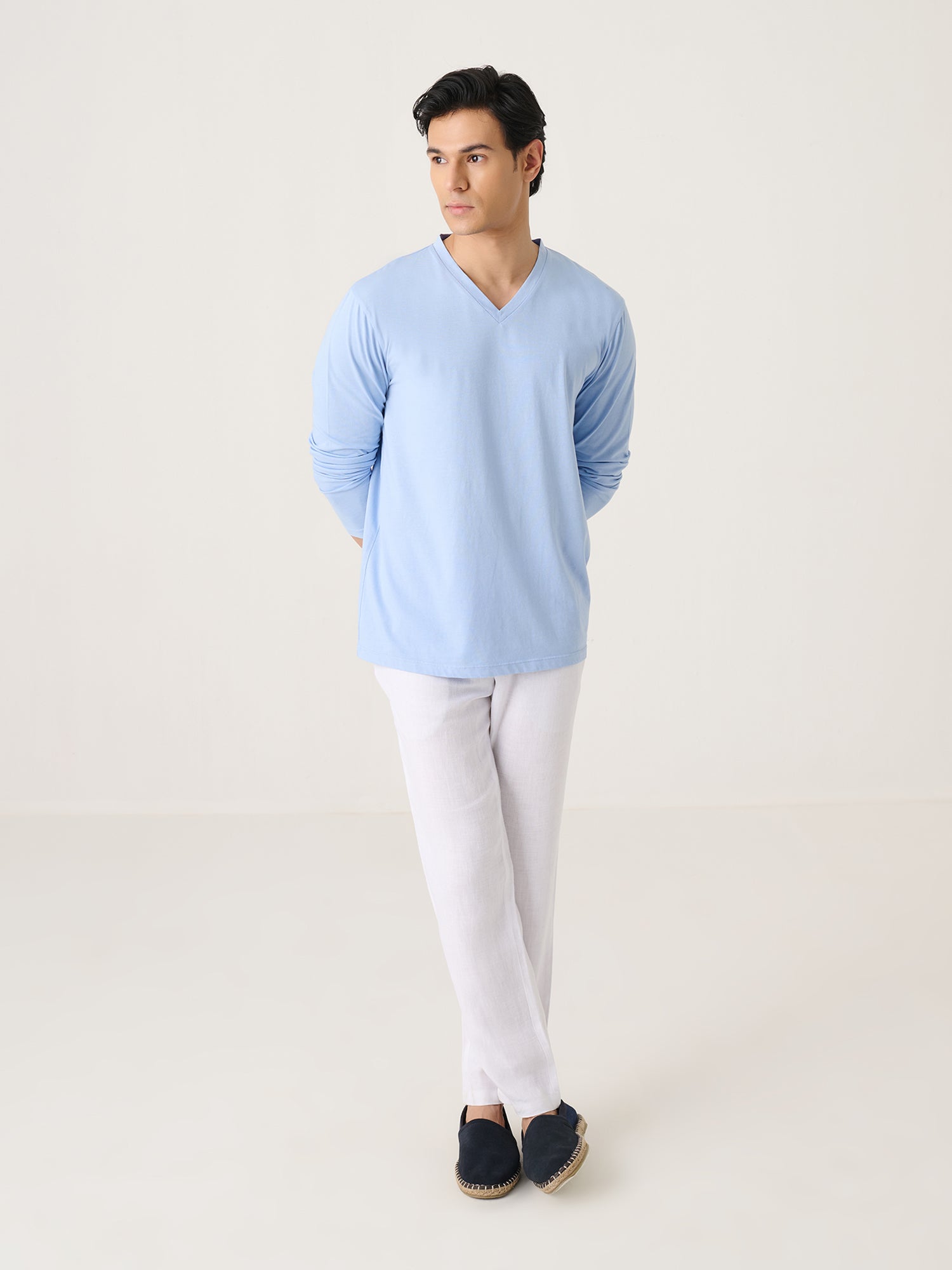 V Neck Long Sleeve