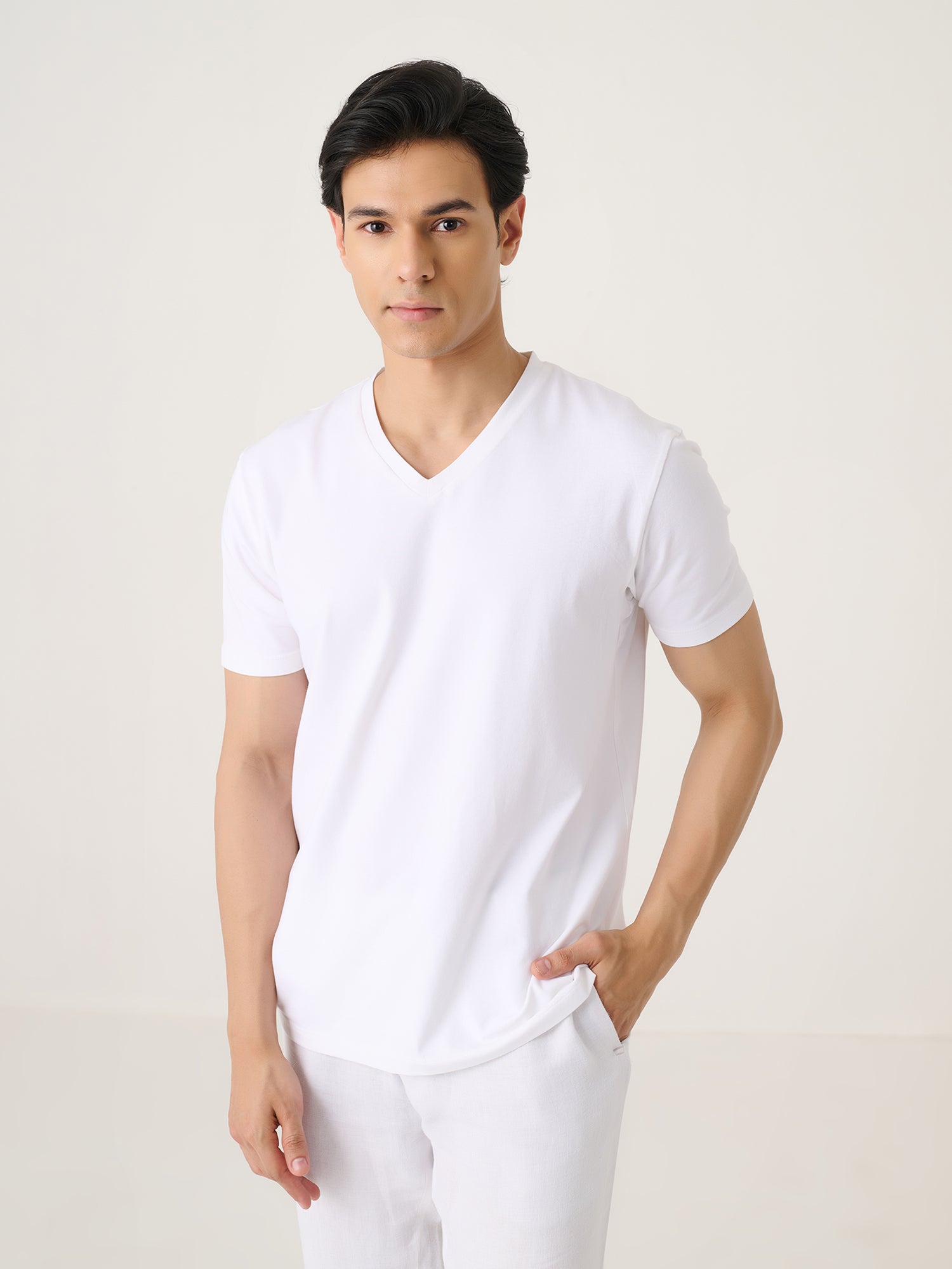 V Neck Short Sleeve