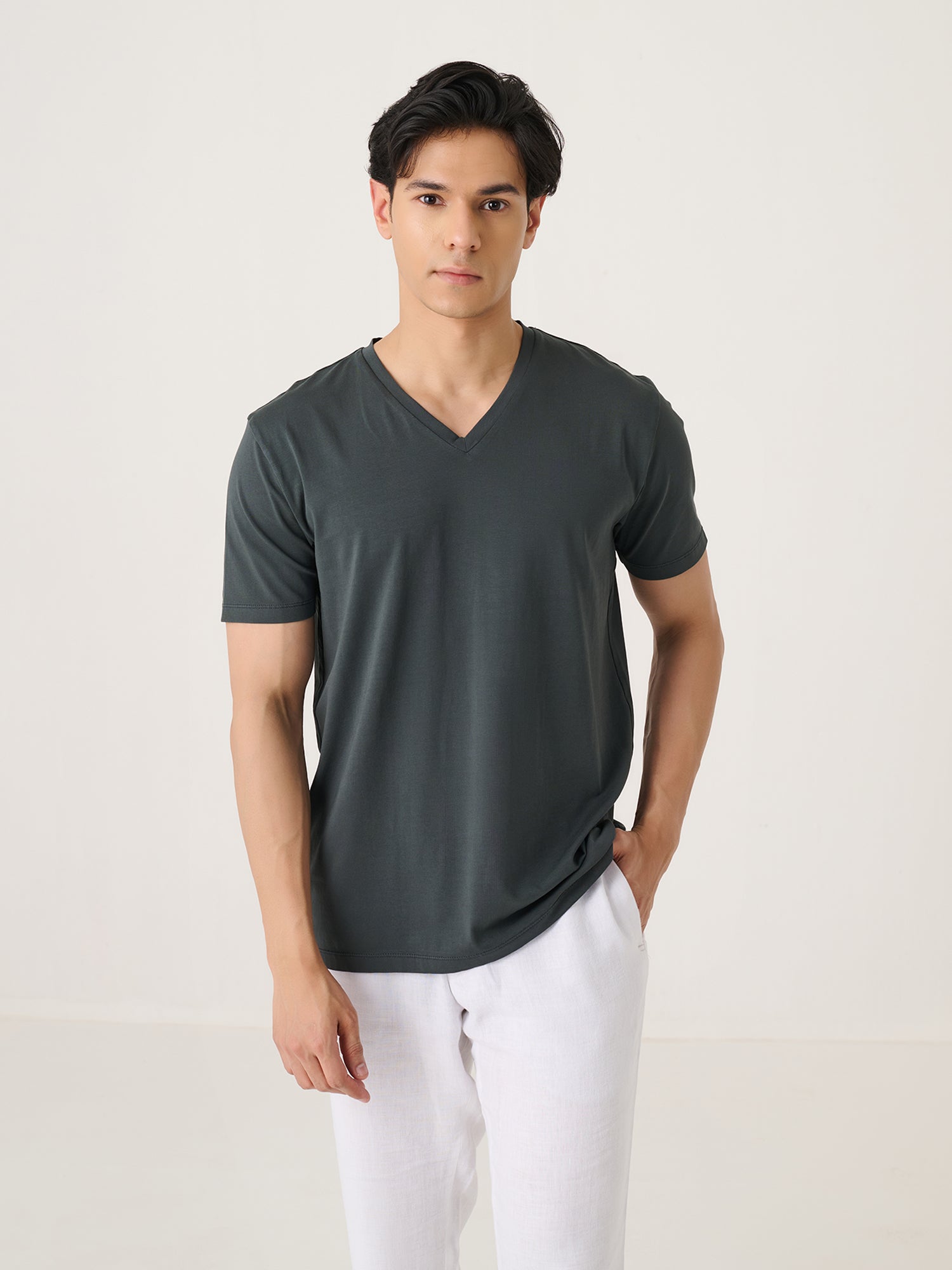 V Neck Short Sleeve