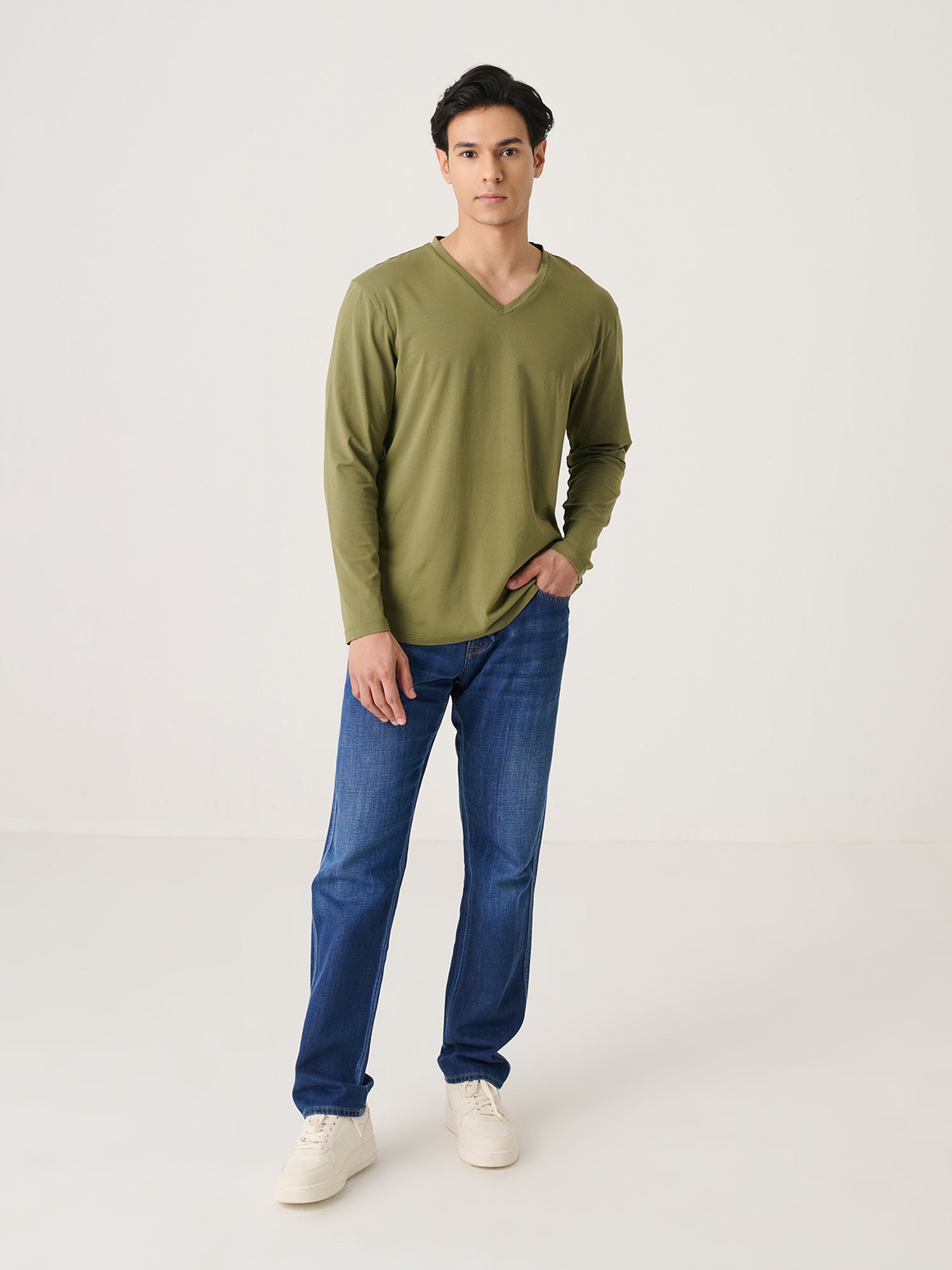 V Neck Long Sleeve