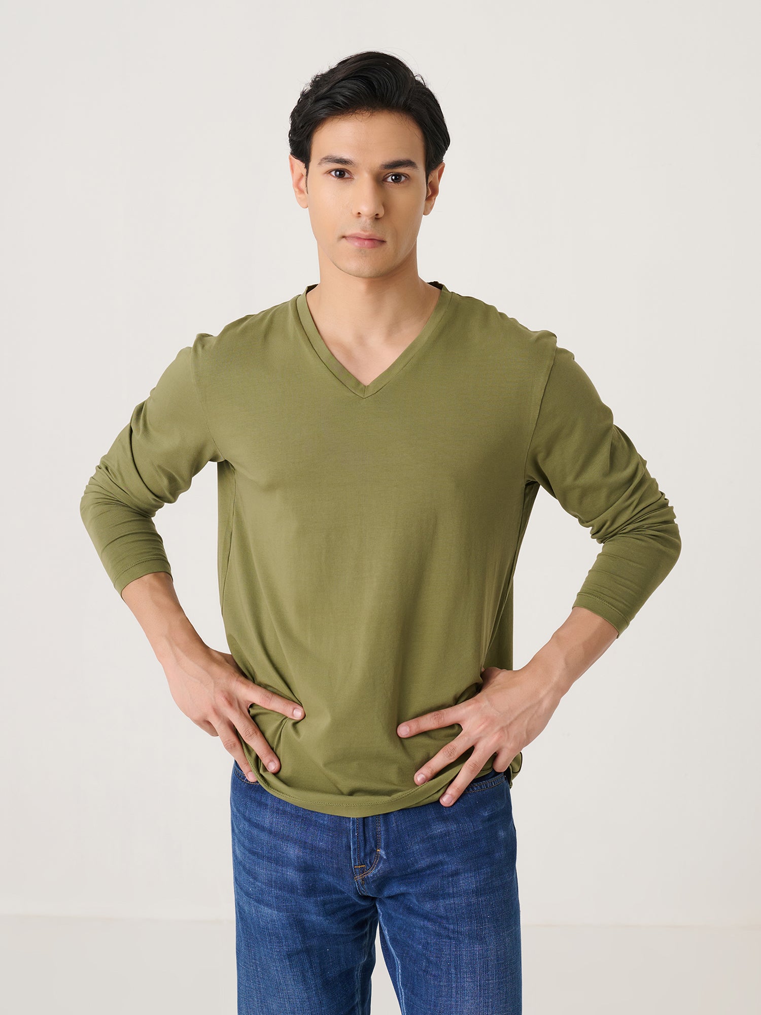 V Neck Long Sleeve