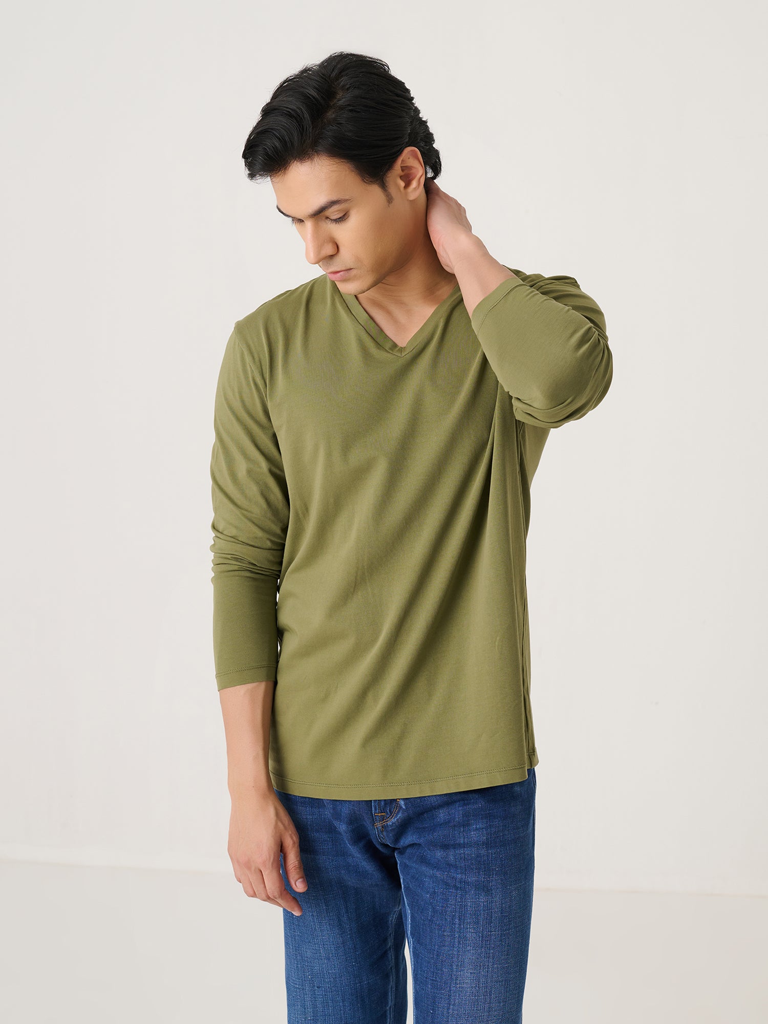 V Neck Long Sleeve