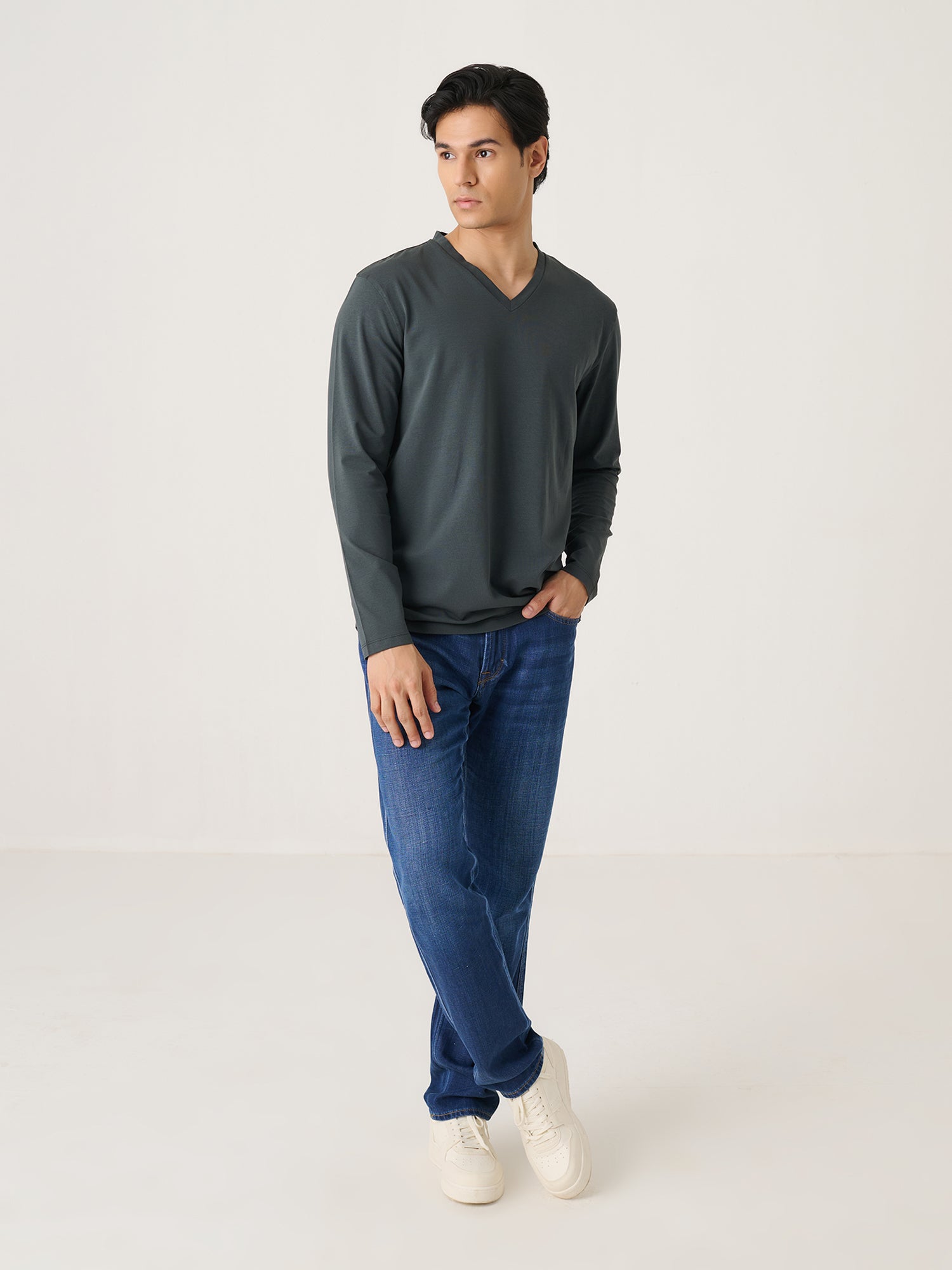 V Neck Long Sleeve