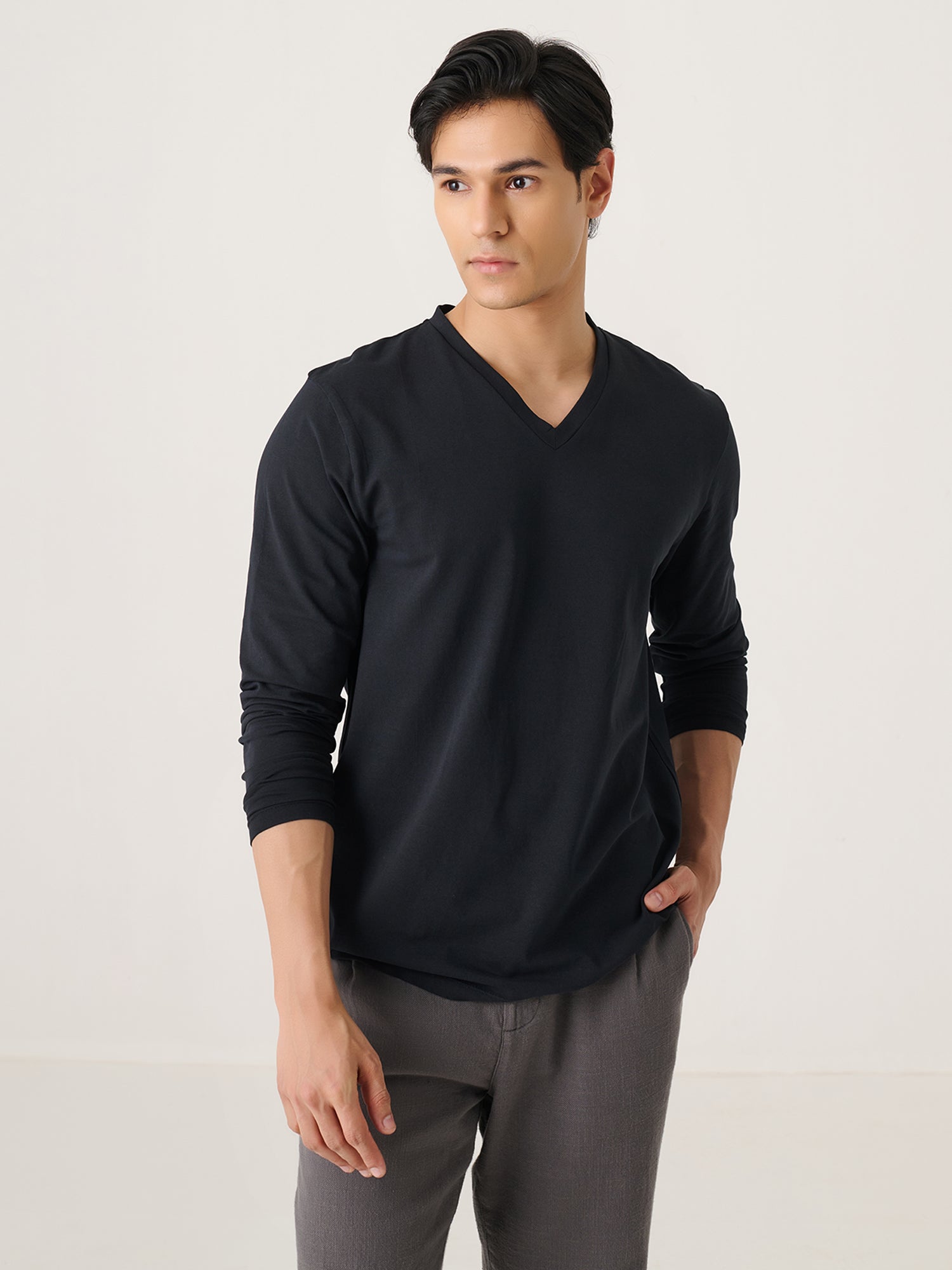 V Neck Long Sleeve