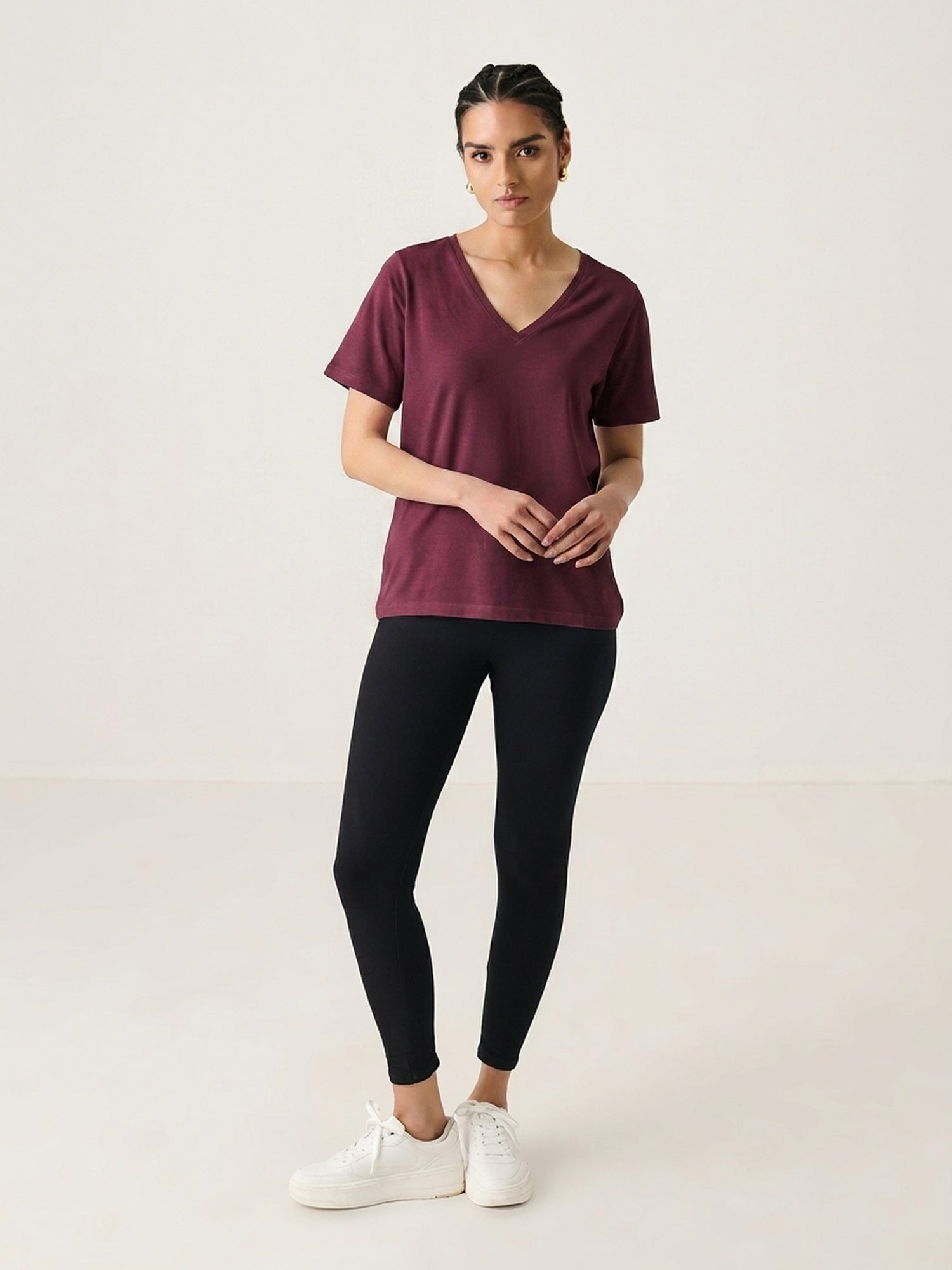 V Neck Short Sleeve
