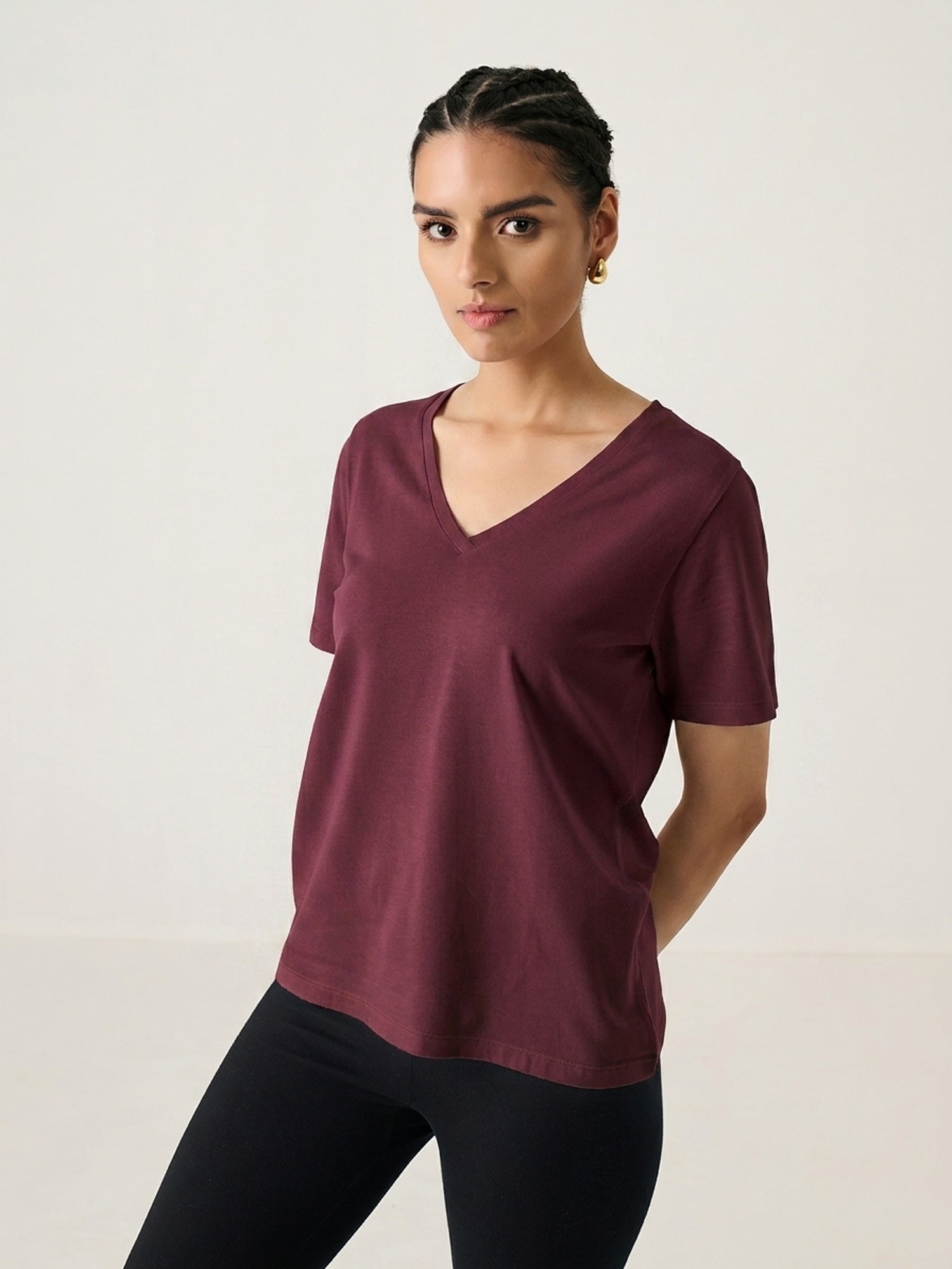 V Neck Short Sleeve