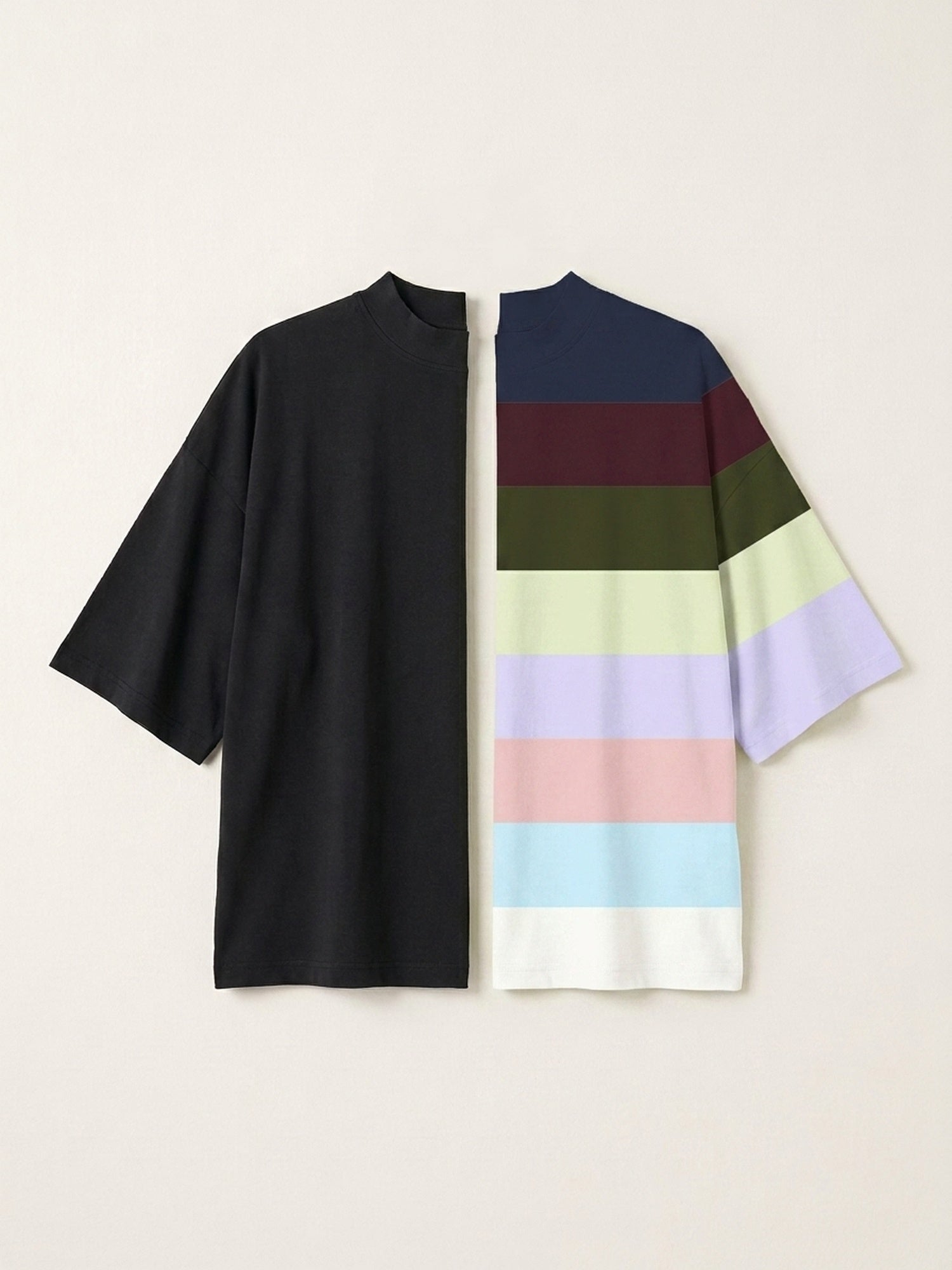 2x Oversized High Neck Bundle (Woman) - Black + Colour