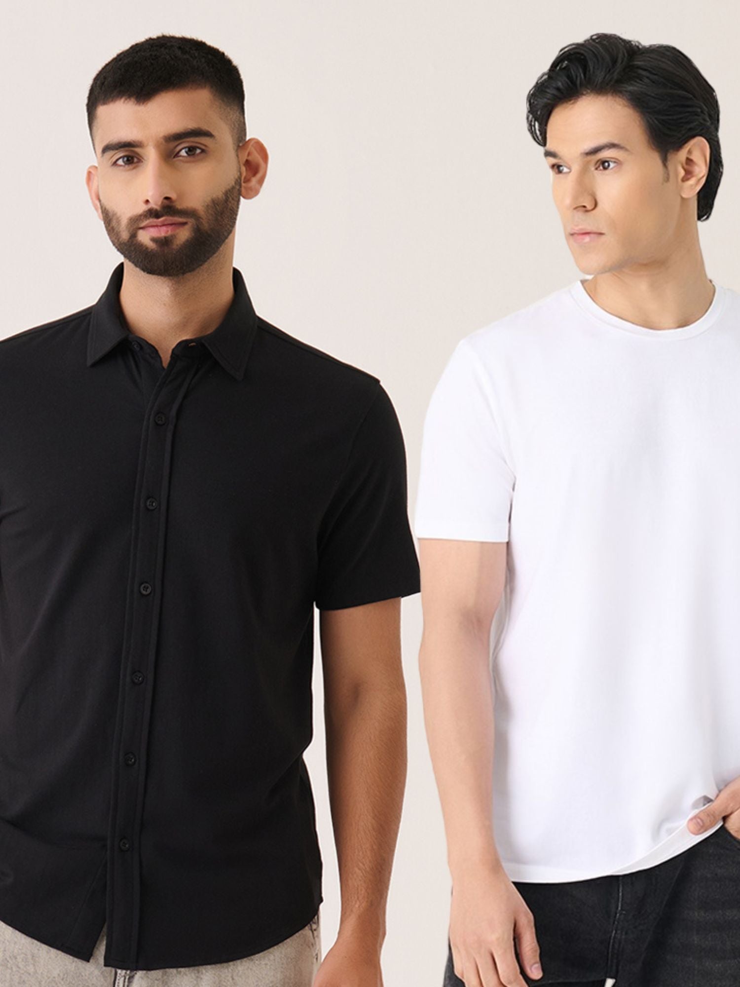 Short Sleeve Button Down (Black) + Tee (Colour) - Father's Day Special Bundle