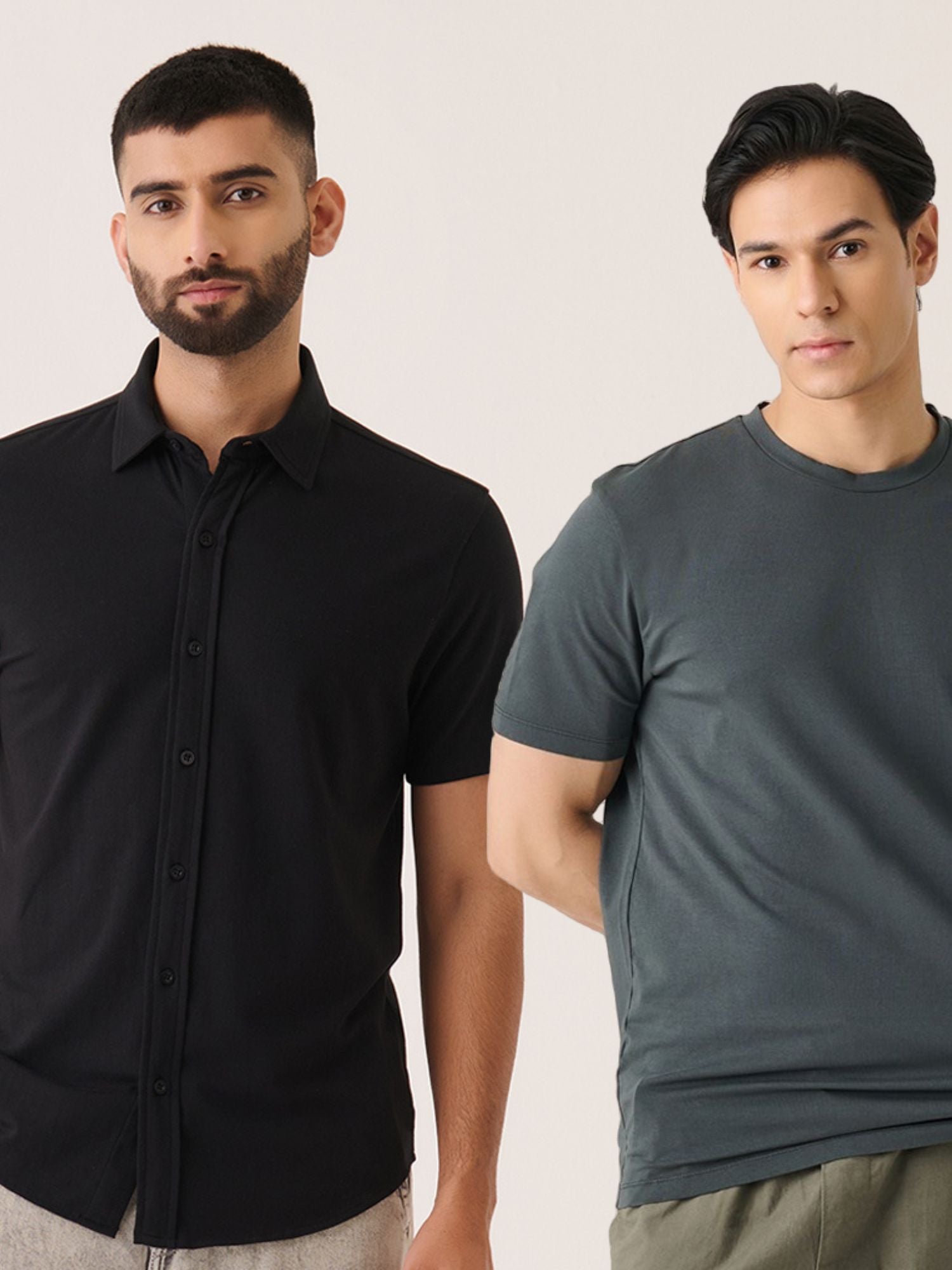Short Sleeve Button Down (Black) + Tee (Colour) - Father's Day Special Bundle