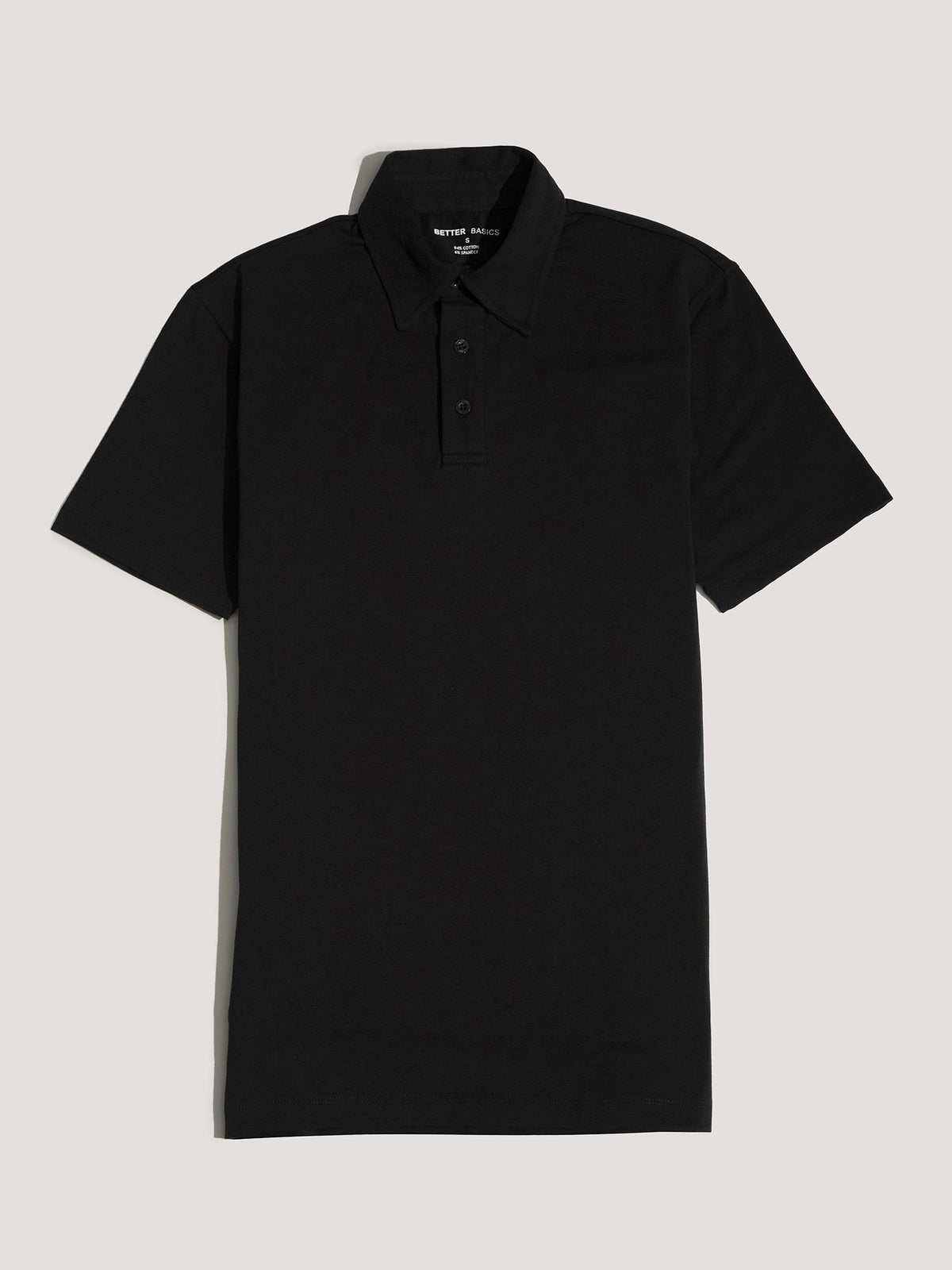 Short Sleeve Polo - Slim Fit Stretch in Black - lifestyle view