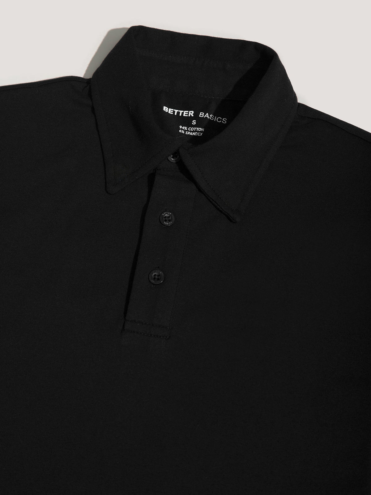 Short Sleeve Polo - Slim Fit Stretch in Black - product view
