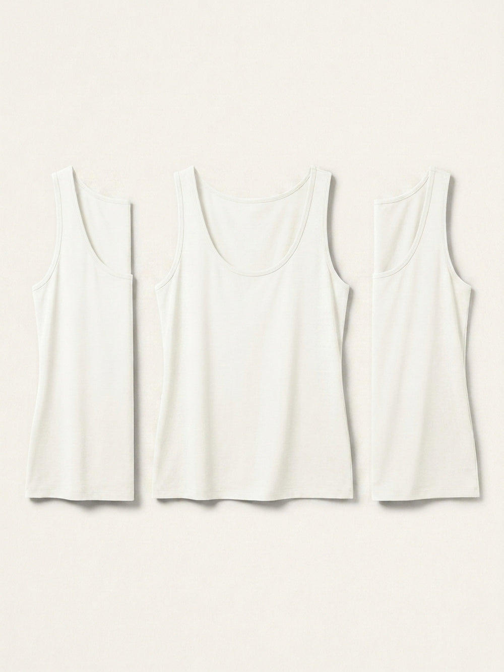 3x The Better Tank Pack (Woman) - White - flat lay